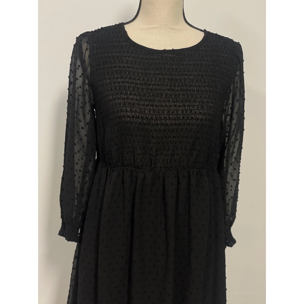 NWT LC Lauren Conrad Swiss Dot Fit & Flare Dress Black Size XS - Picture 3 of 6